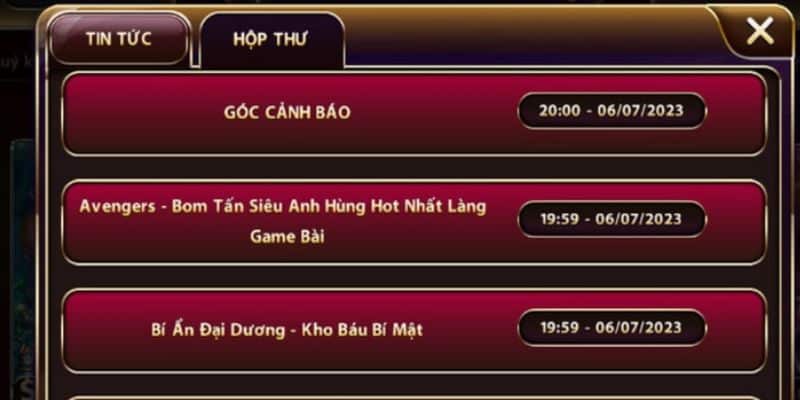 Đừng bỏ lỡ hộp thư để cập nhật nhanh các sự kiện khuyến mãi Sunwin